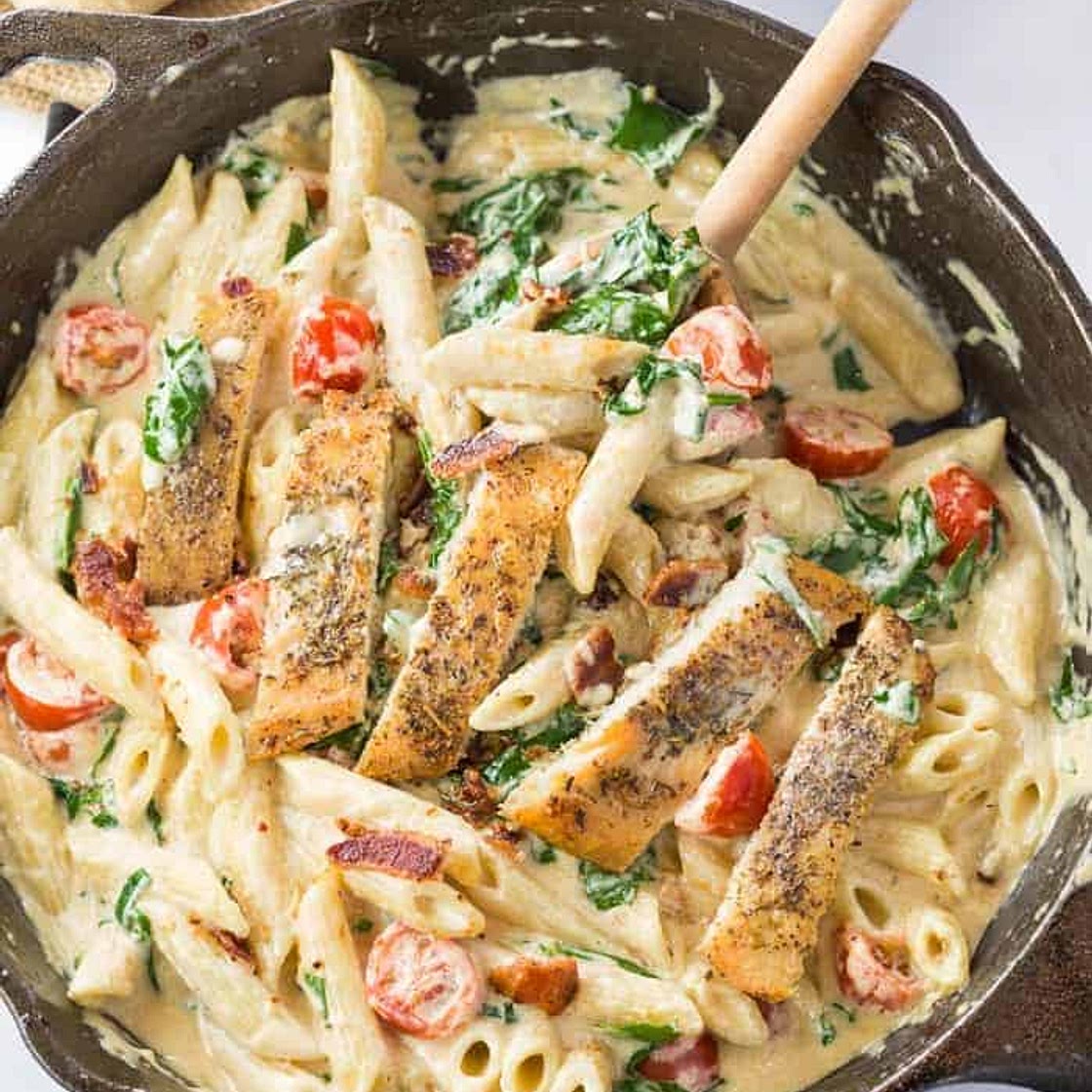 Chicken Bacon Spinach Pasta