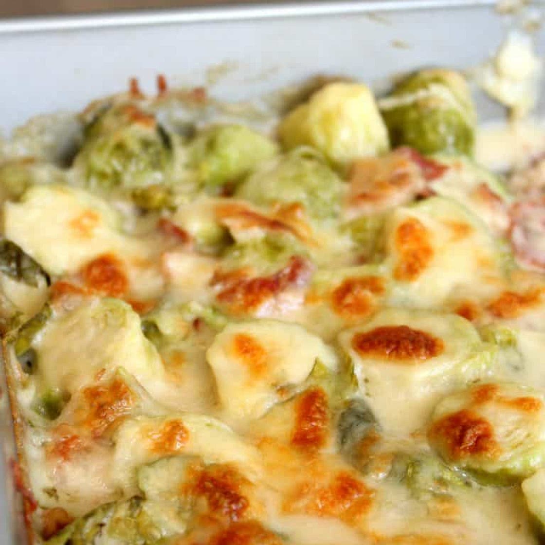 Cheesy Bacon Brussels Sprouts Recipe