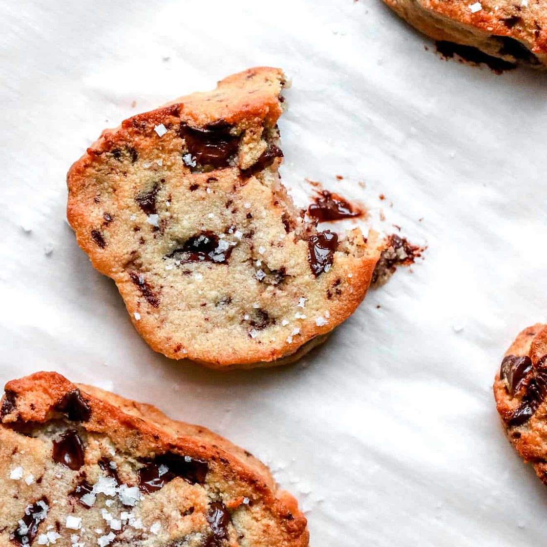 Salted Chocolate Chunk Shortbread Cookies