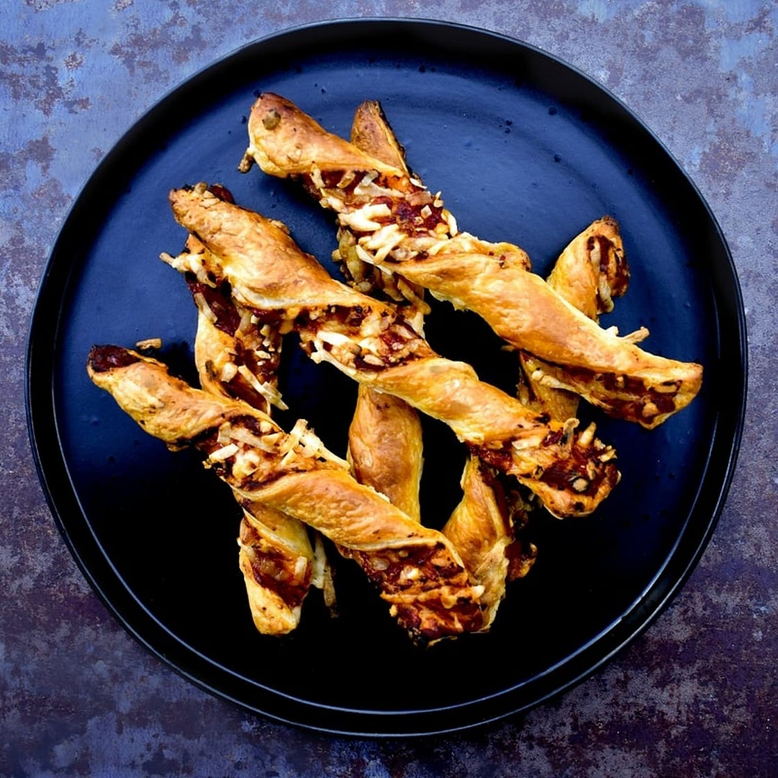 Vegan Pizza Twists made with Puff Pastry