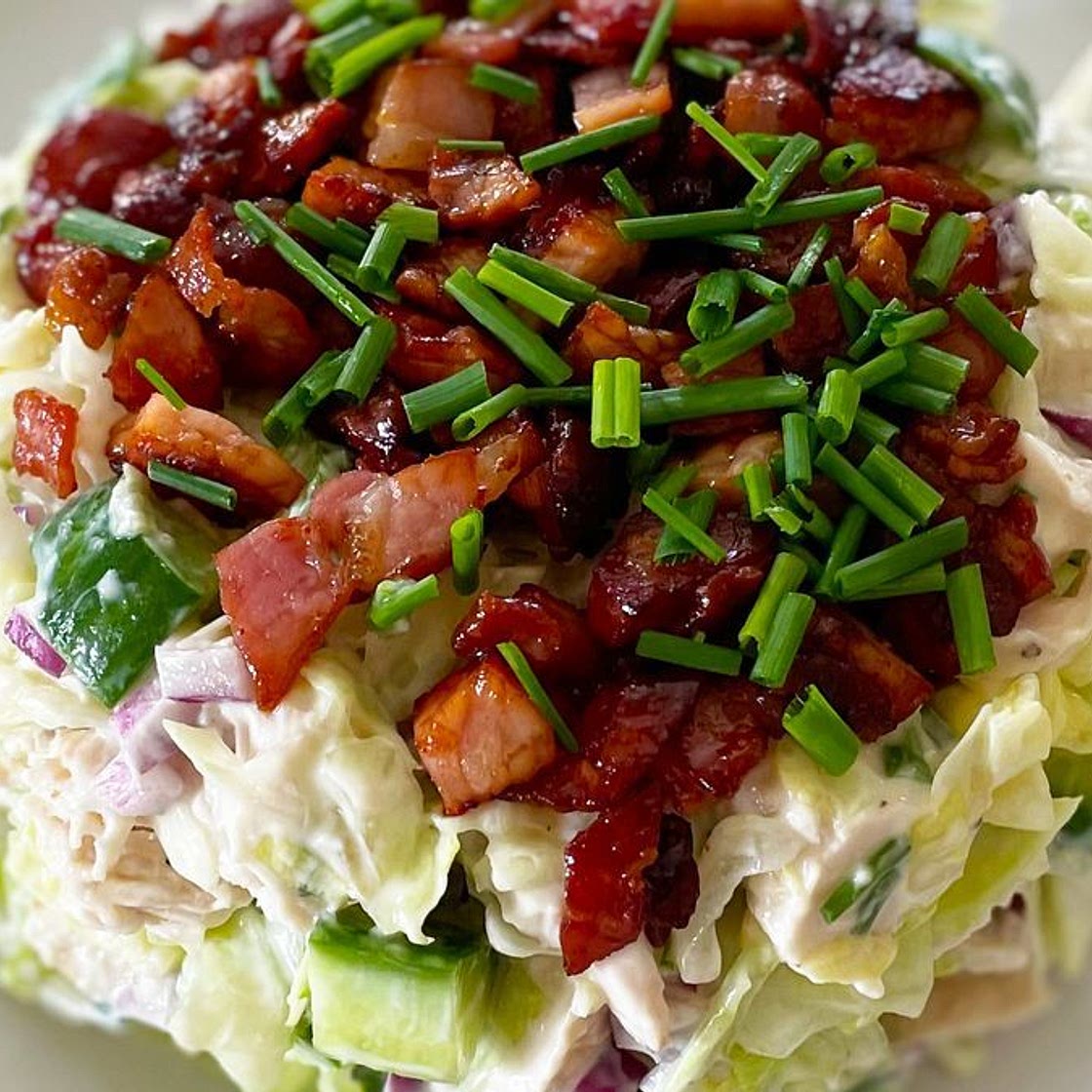 La Scala-style French onion chicken and bacon salad recipe