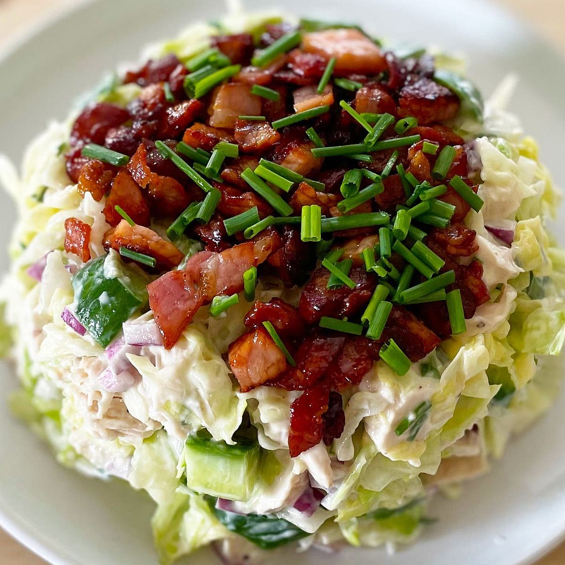 La Scala-style French onion chicken and bacon salad recipe