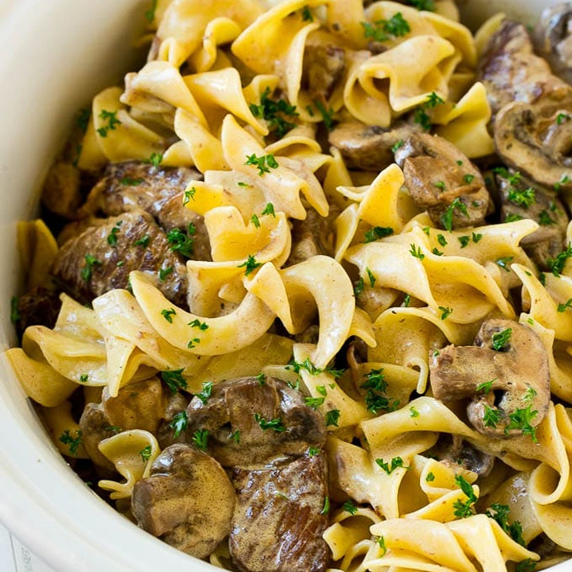Slow Cooker Beef Stroganoff