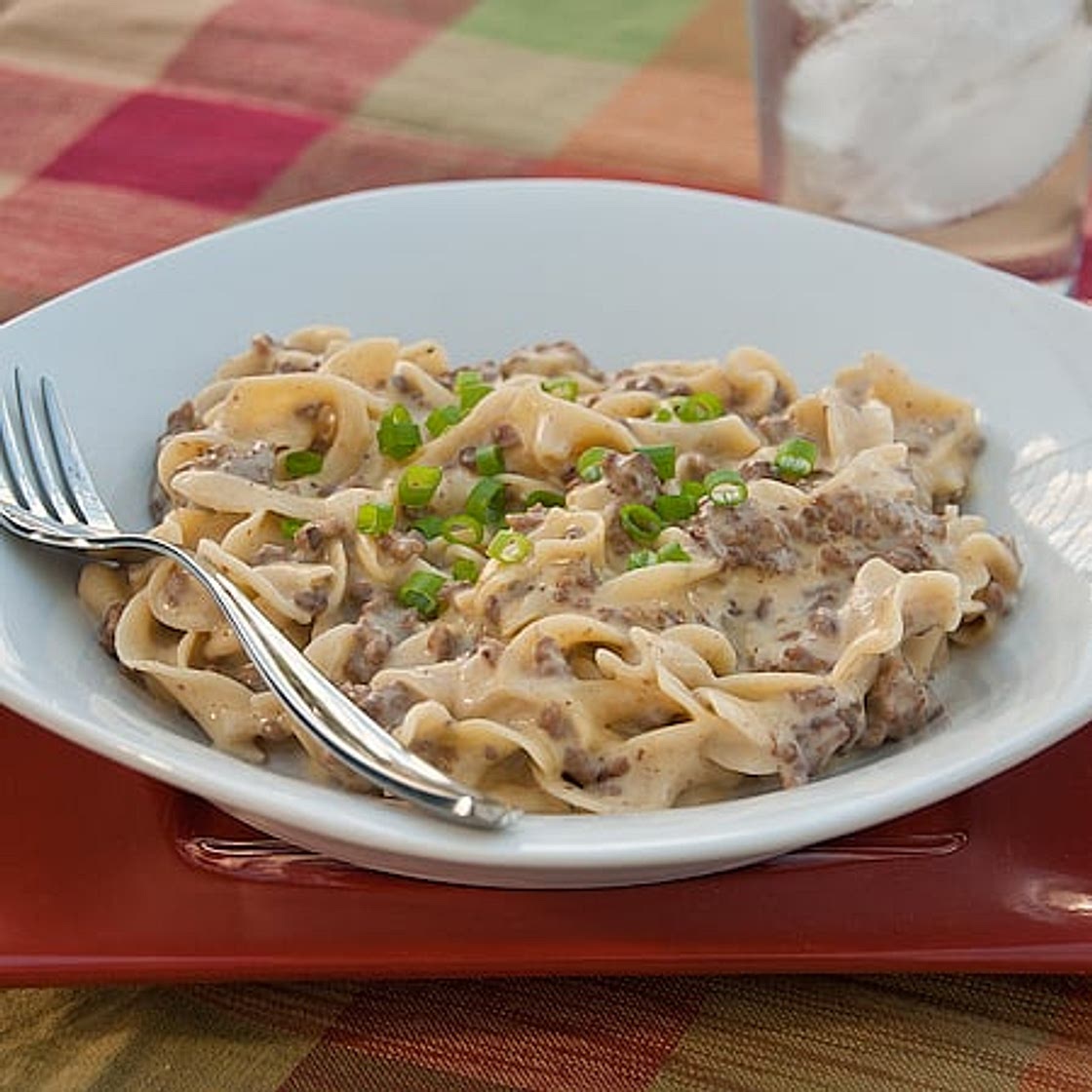 Cheesy Beef Stroganoff