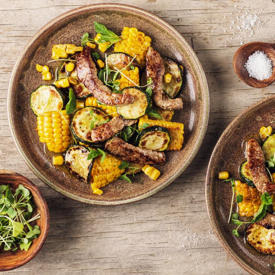 Zucchettisalat mit Rindfleisch