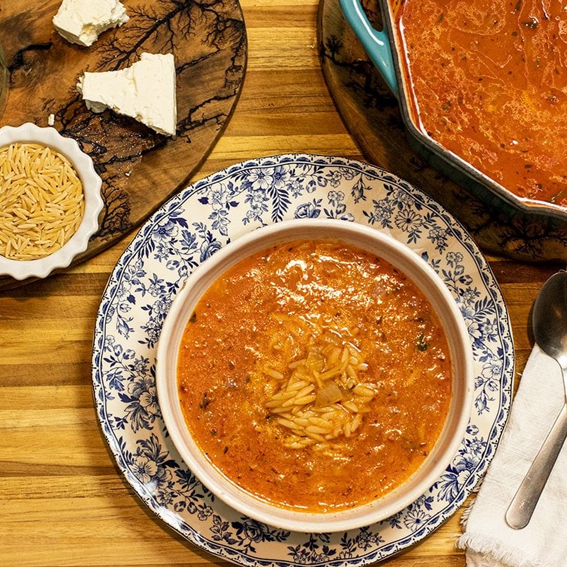 Manestra: Greek Tomato & Orzo Soup