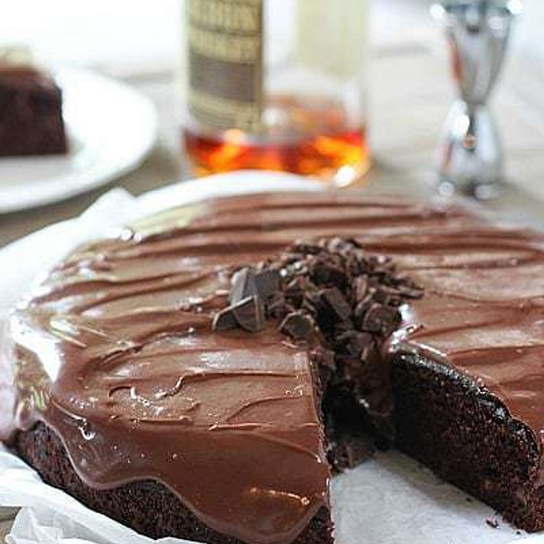 Double Chocolate Whiskey Cake with Whiskey Ganache