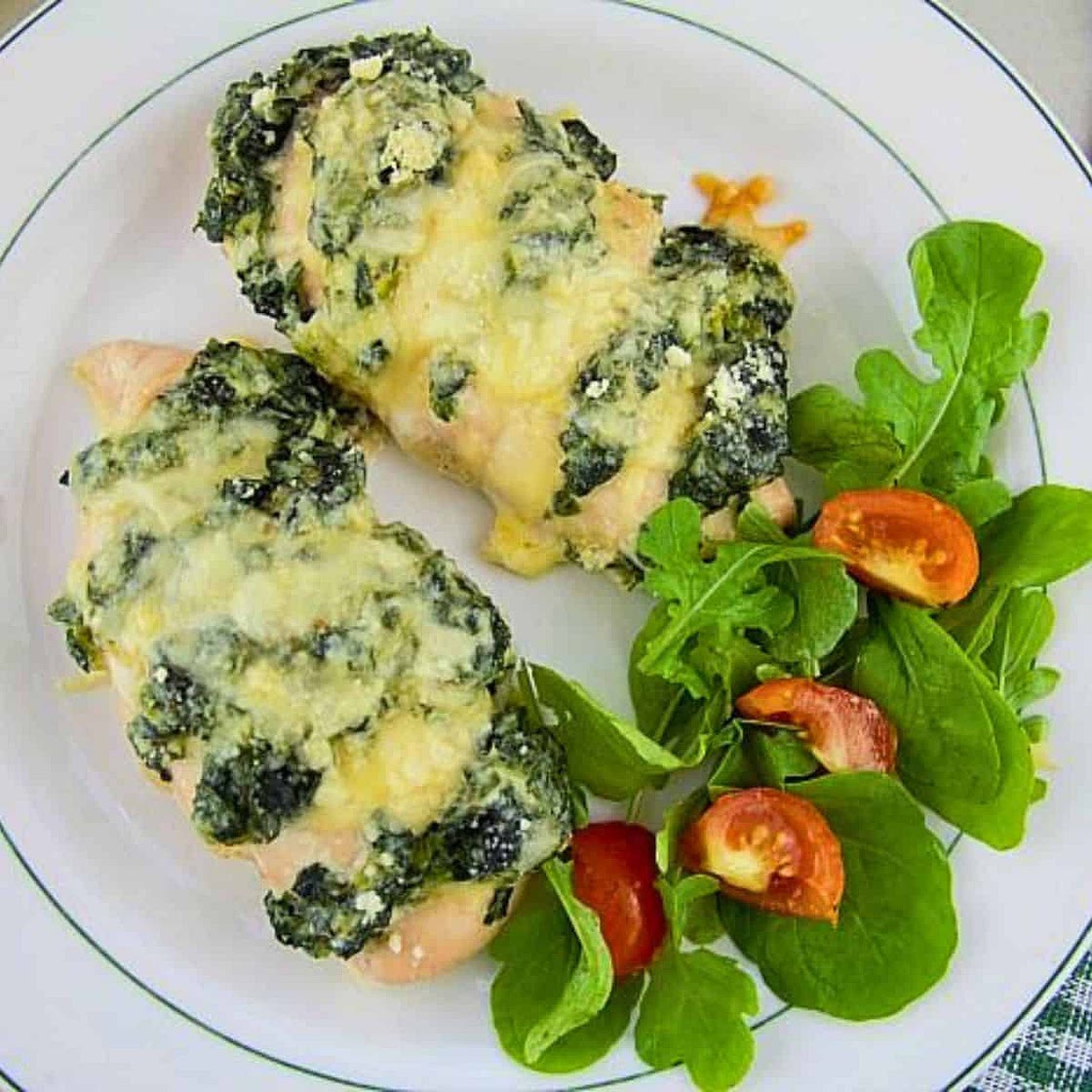 Spinach Ricotta Hasselback Chicken