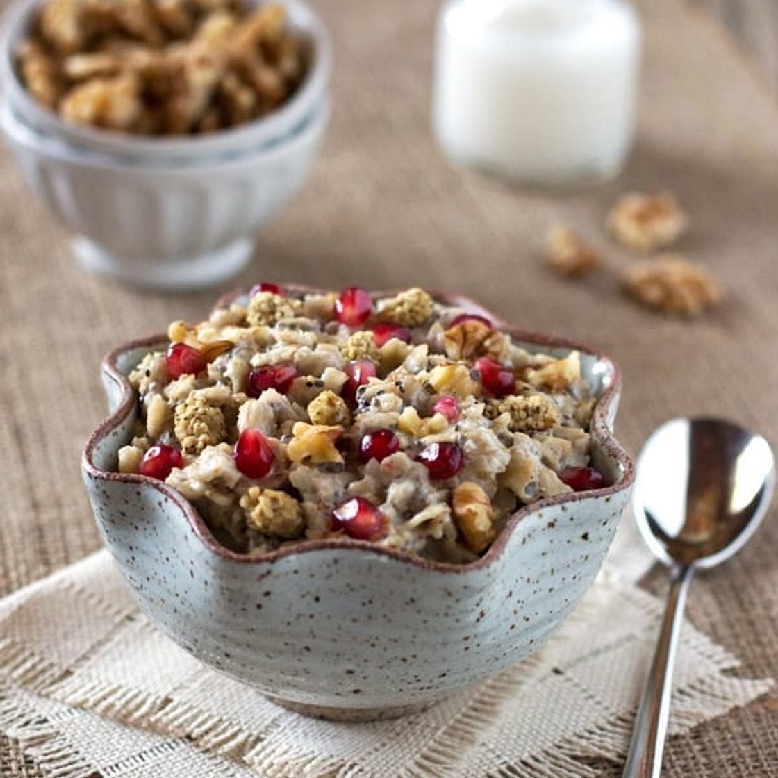 Oatmeal with Almond Milk and Chia Seeds