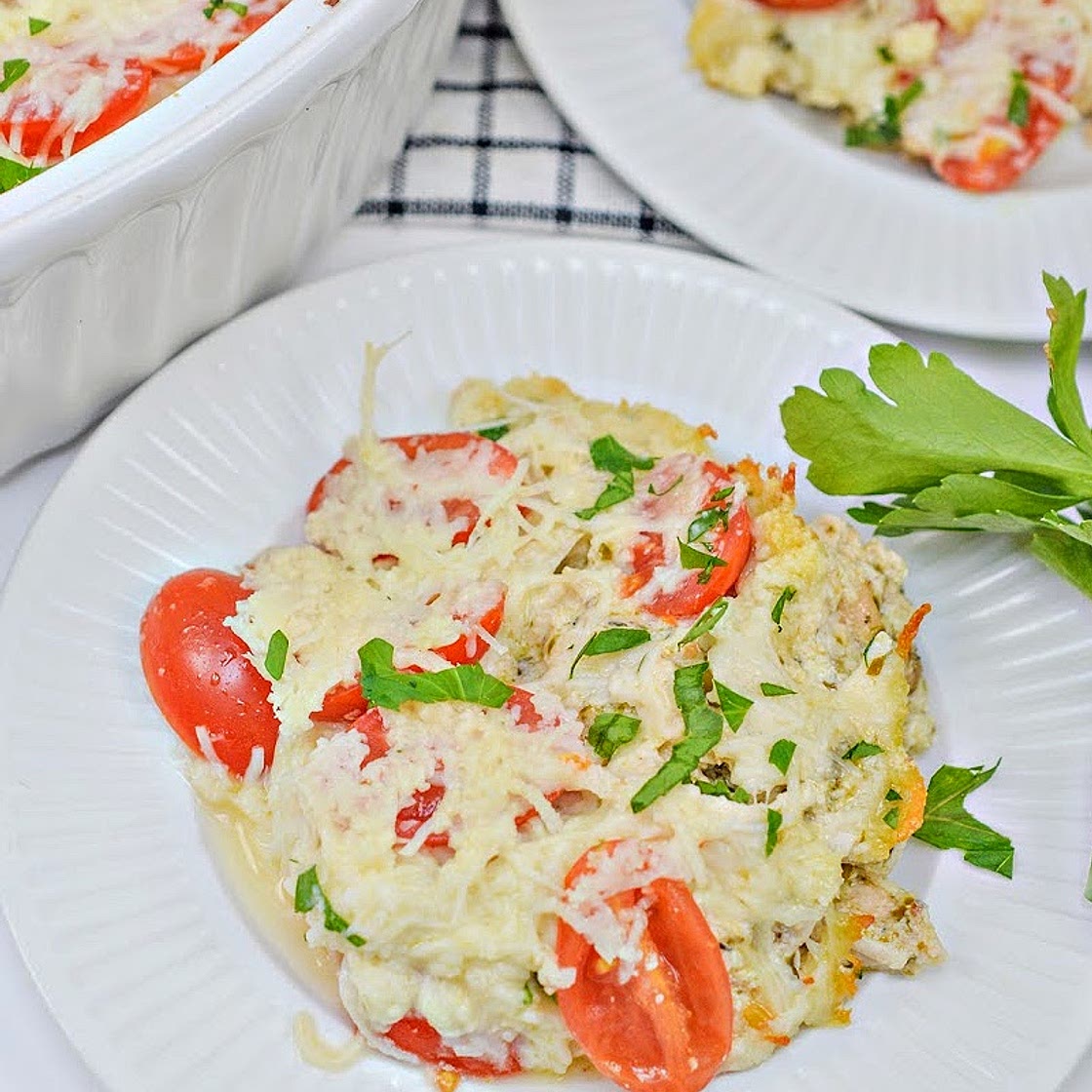 Keto Baked Caprese Chicken Casserole