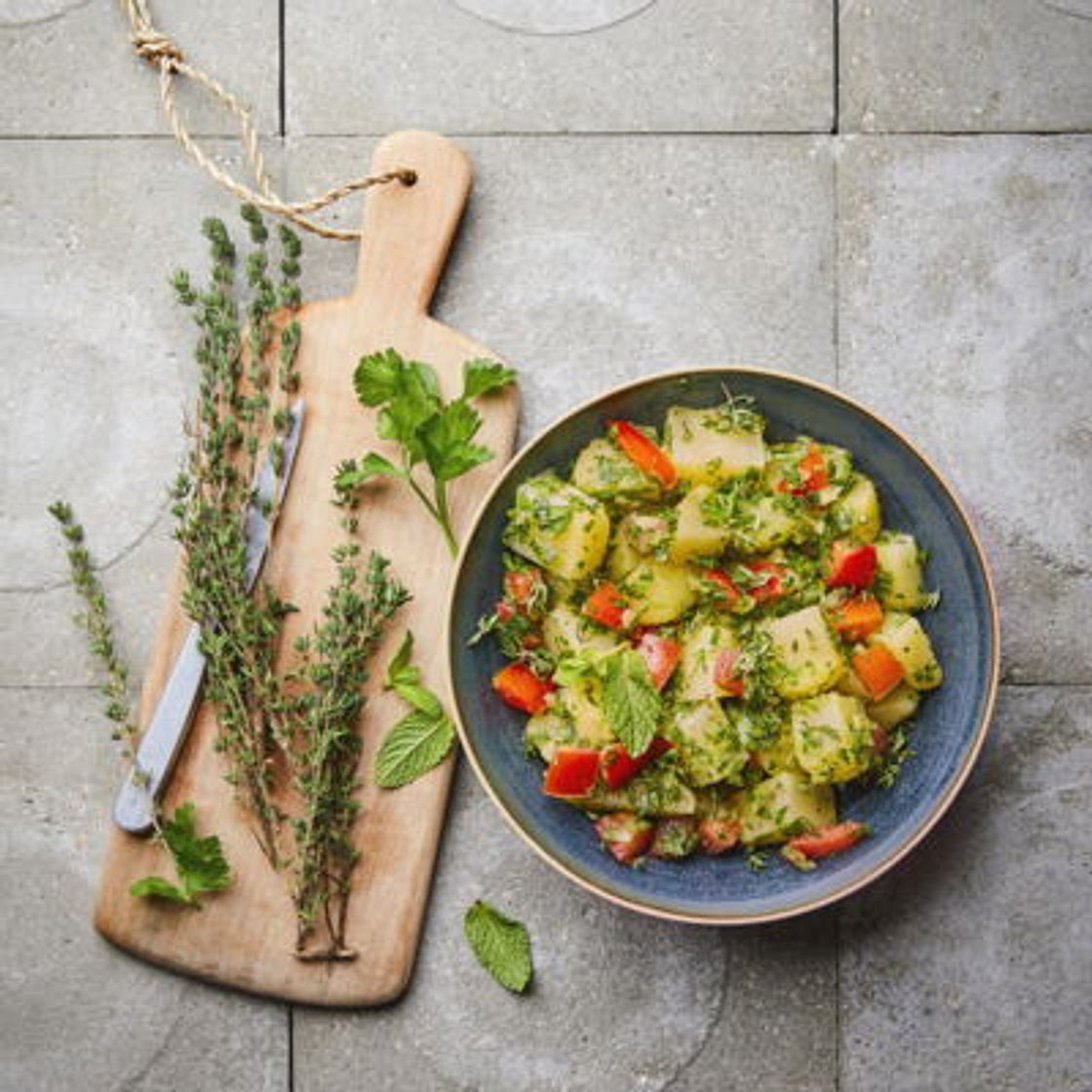 Salade de pommes de terre libanaise aux herbes