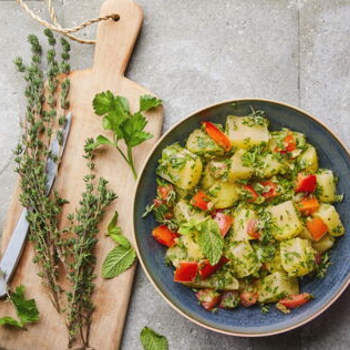 Salade de pommes de terre libanaise aux herbes