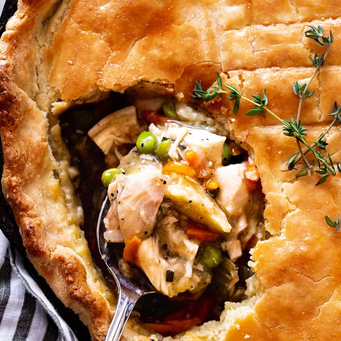 One Skillet Chicken Pot Pie {Paleo}