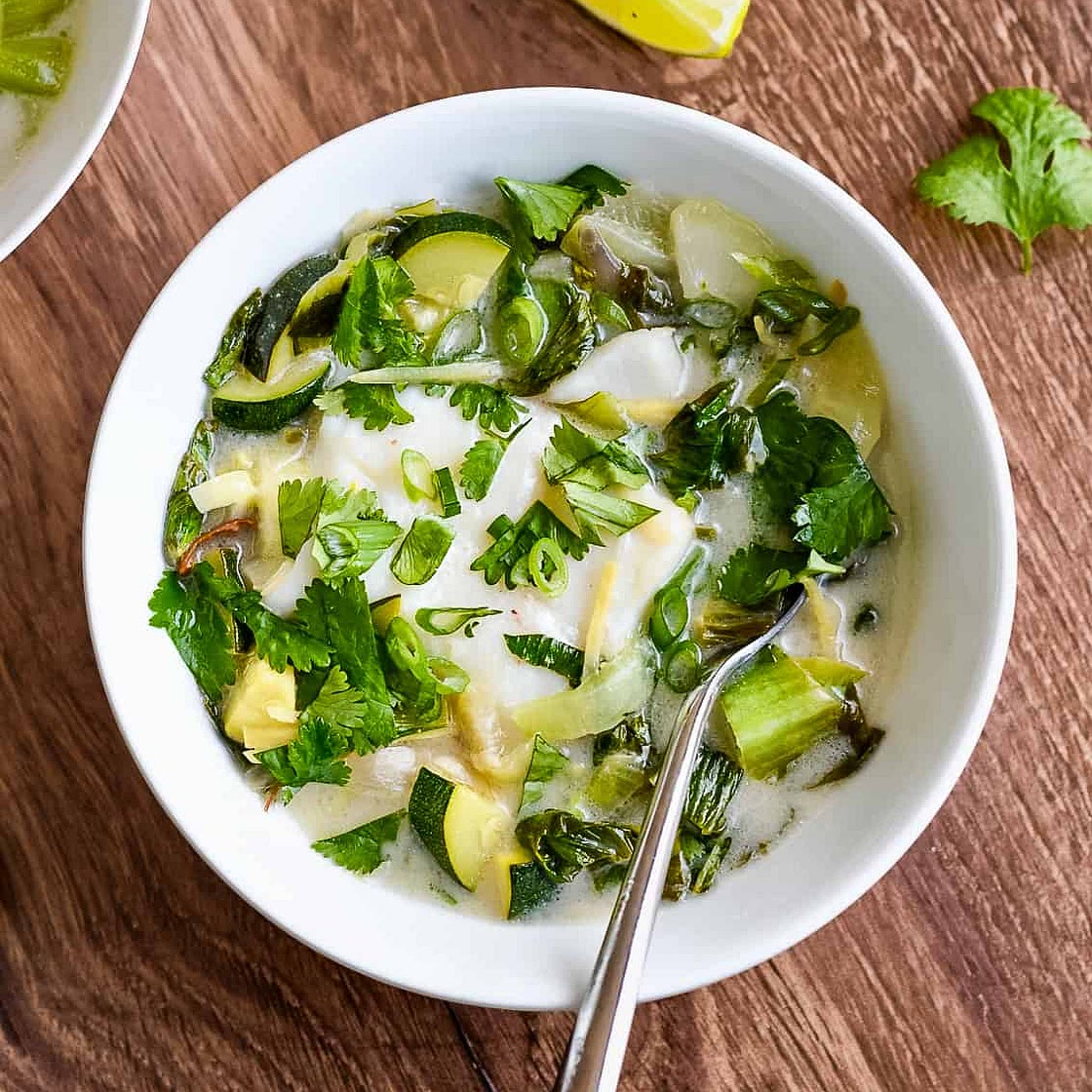 Poached Cod In Coconut Milk with Bok Choy