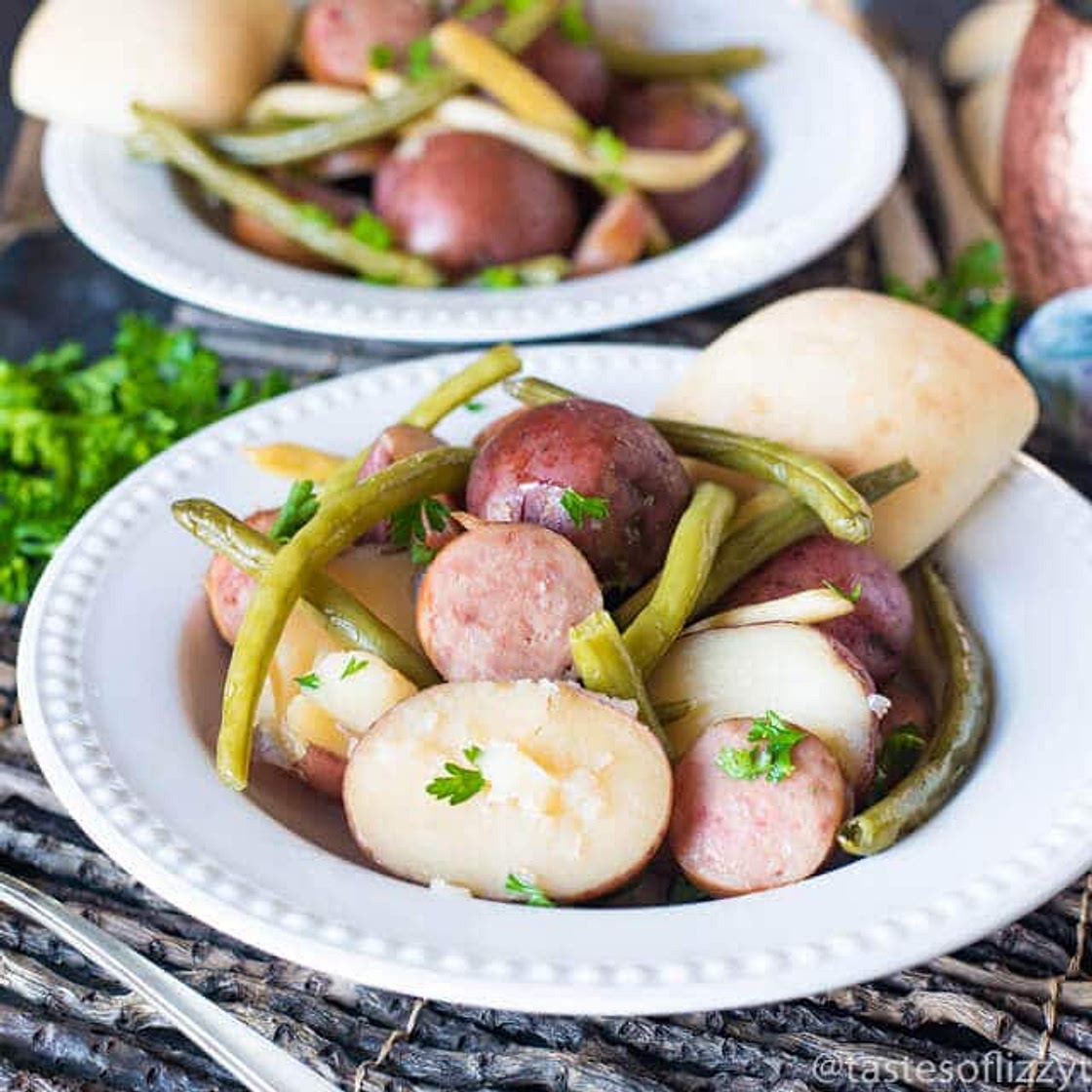Slow Cooker Sausage Green Beans and Potatoes