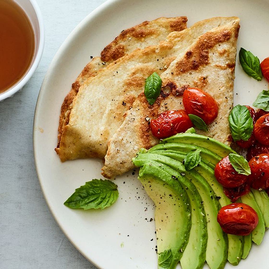 Savory Crepe With Blistered Tomatoes and Avocado