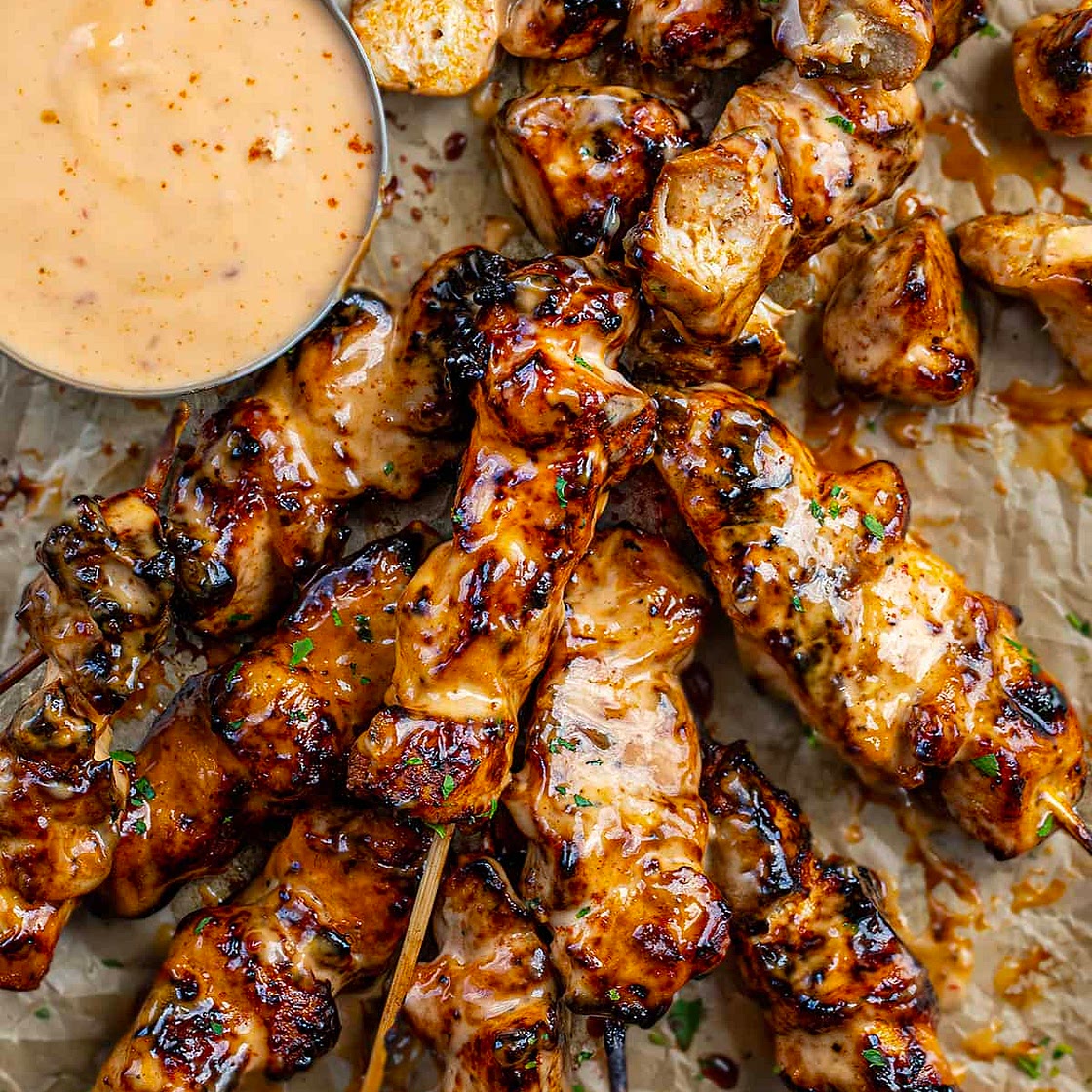 Bang Bang Chicken Skewers