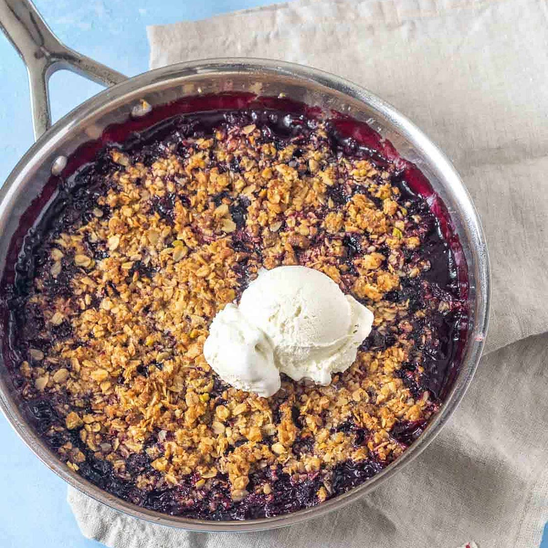 Mixed Berry Crisp with Pistachios