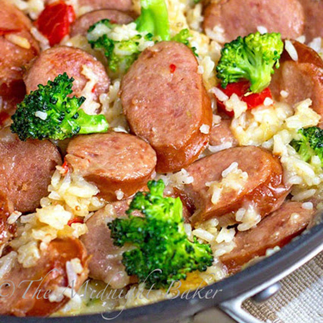 Smoked Sausage & Cheesy Rice