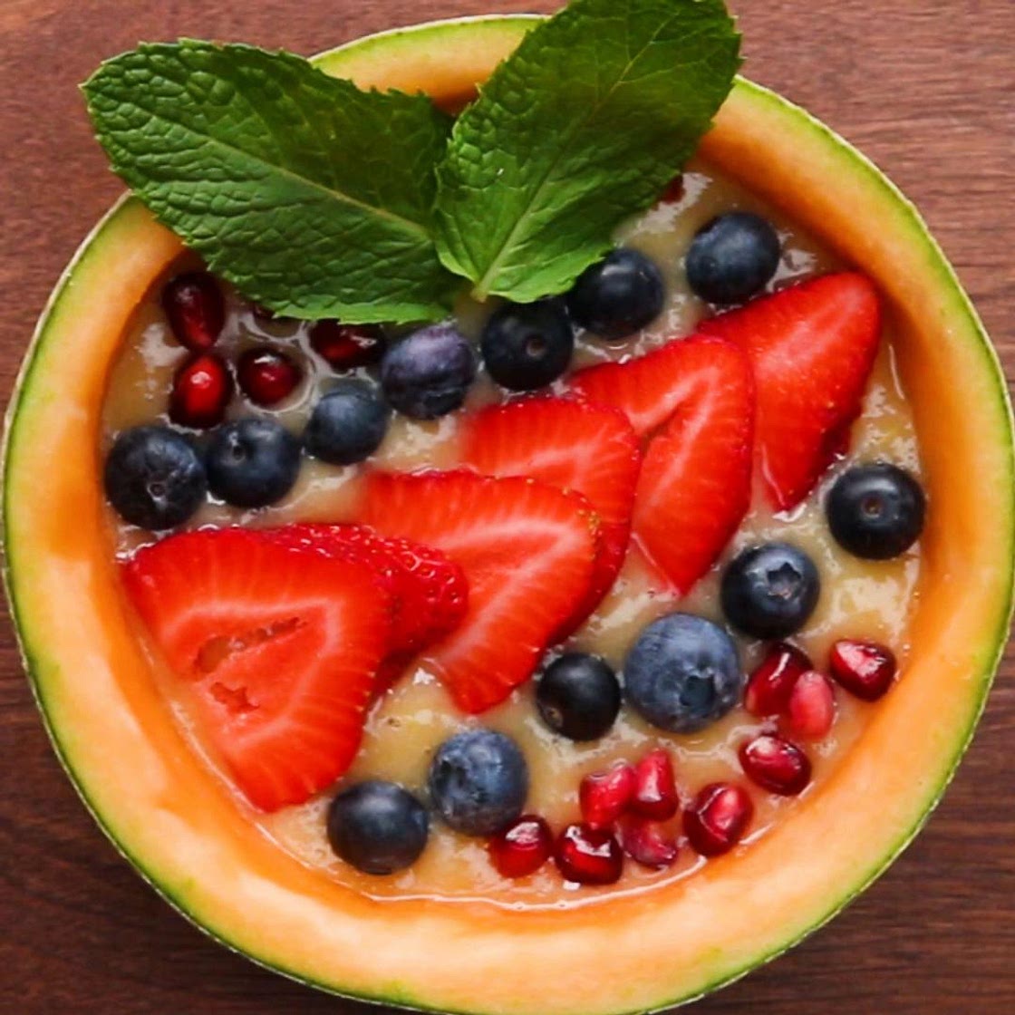 Fresh Melon Smoothie Bowl Recipe by Tasty