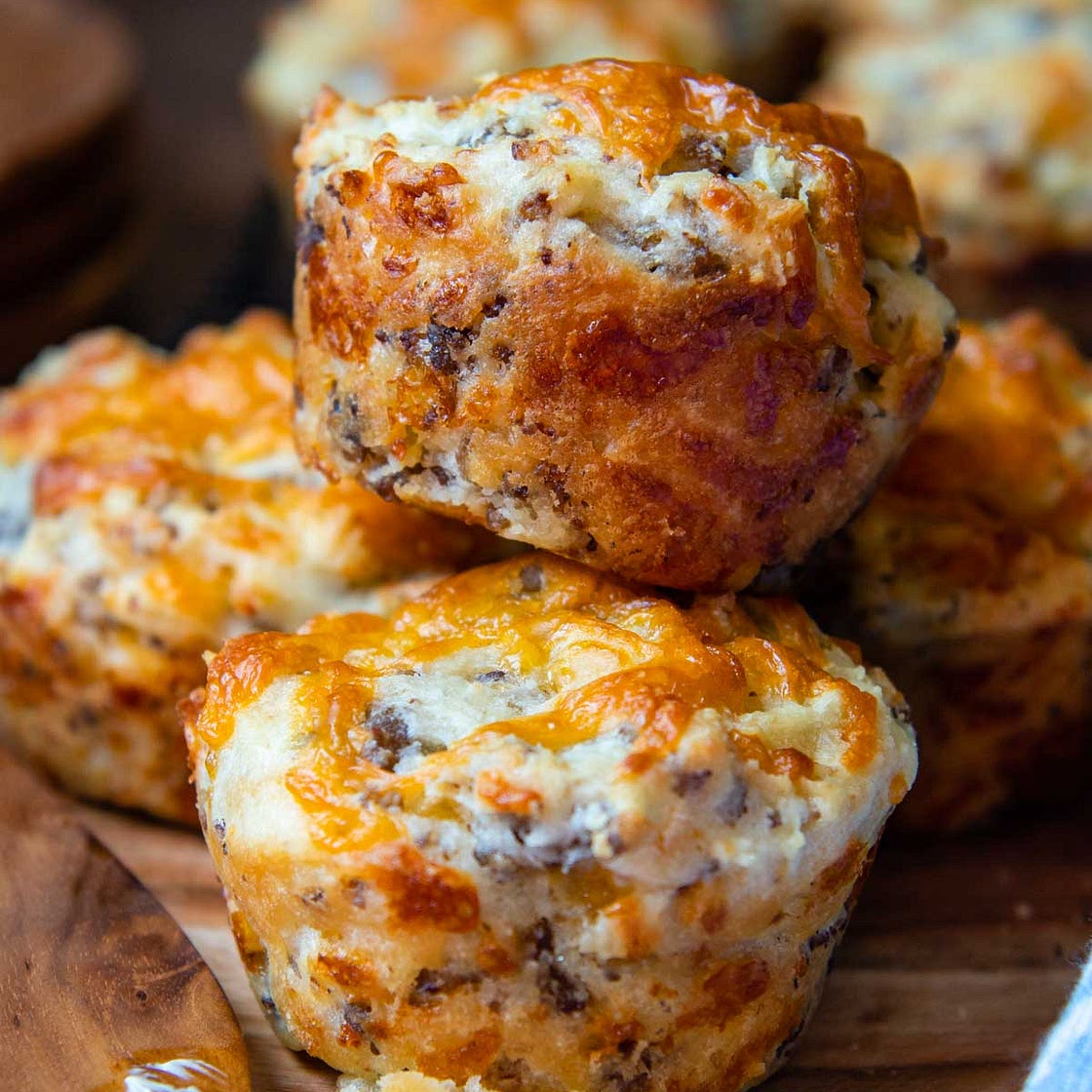 Crazy-Good Cheesy Sausage Muffins (No Bisquick)