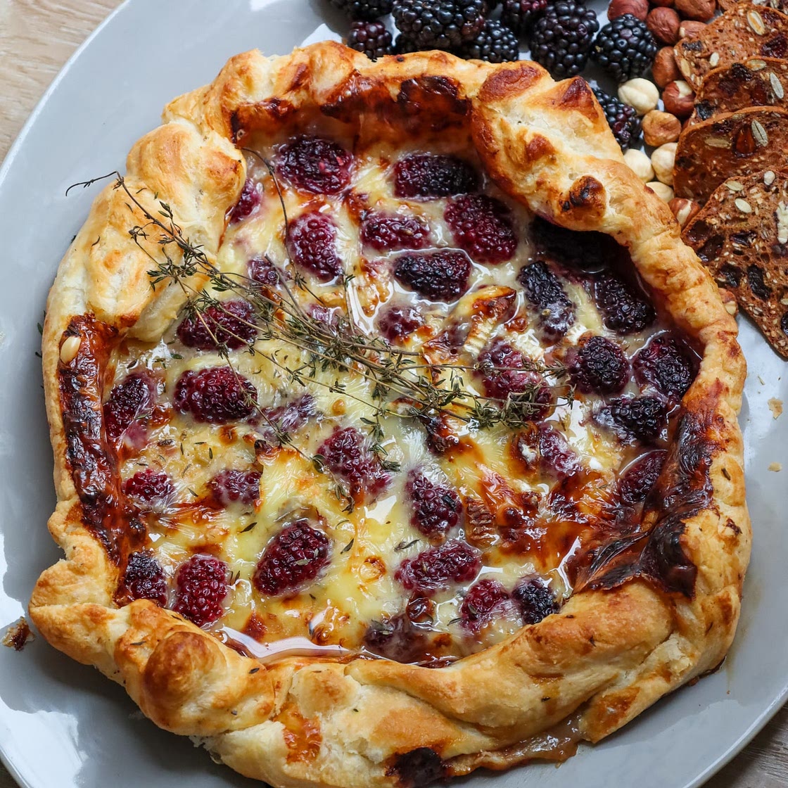 Brie and Blackberry Galette with Lavender Honey