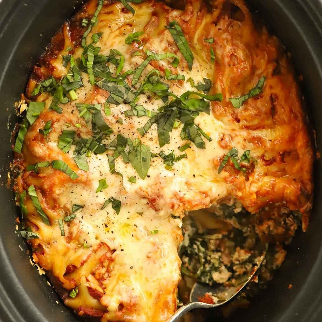 Vegetarian Slow Cooker Lasagne {Spinach & Ricotta}
