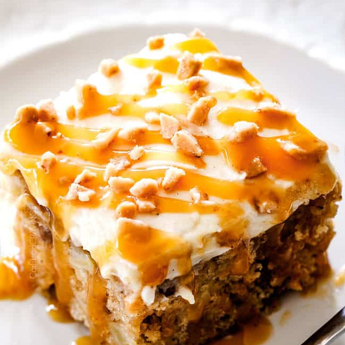 Caramel Apple Poke Cake