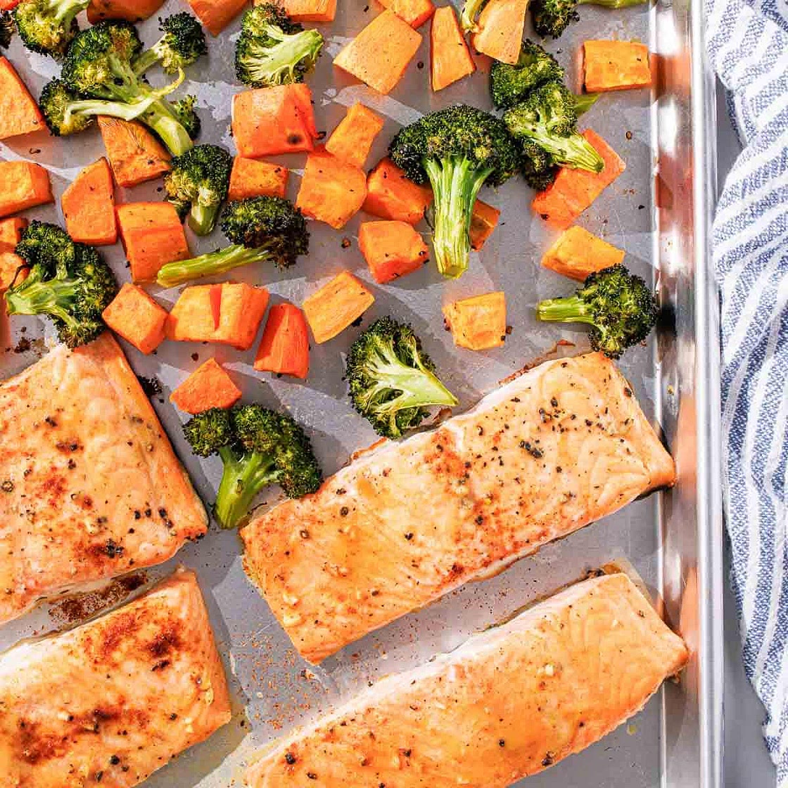 Sheet Pan Maple Dijon Salmon and Veggies