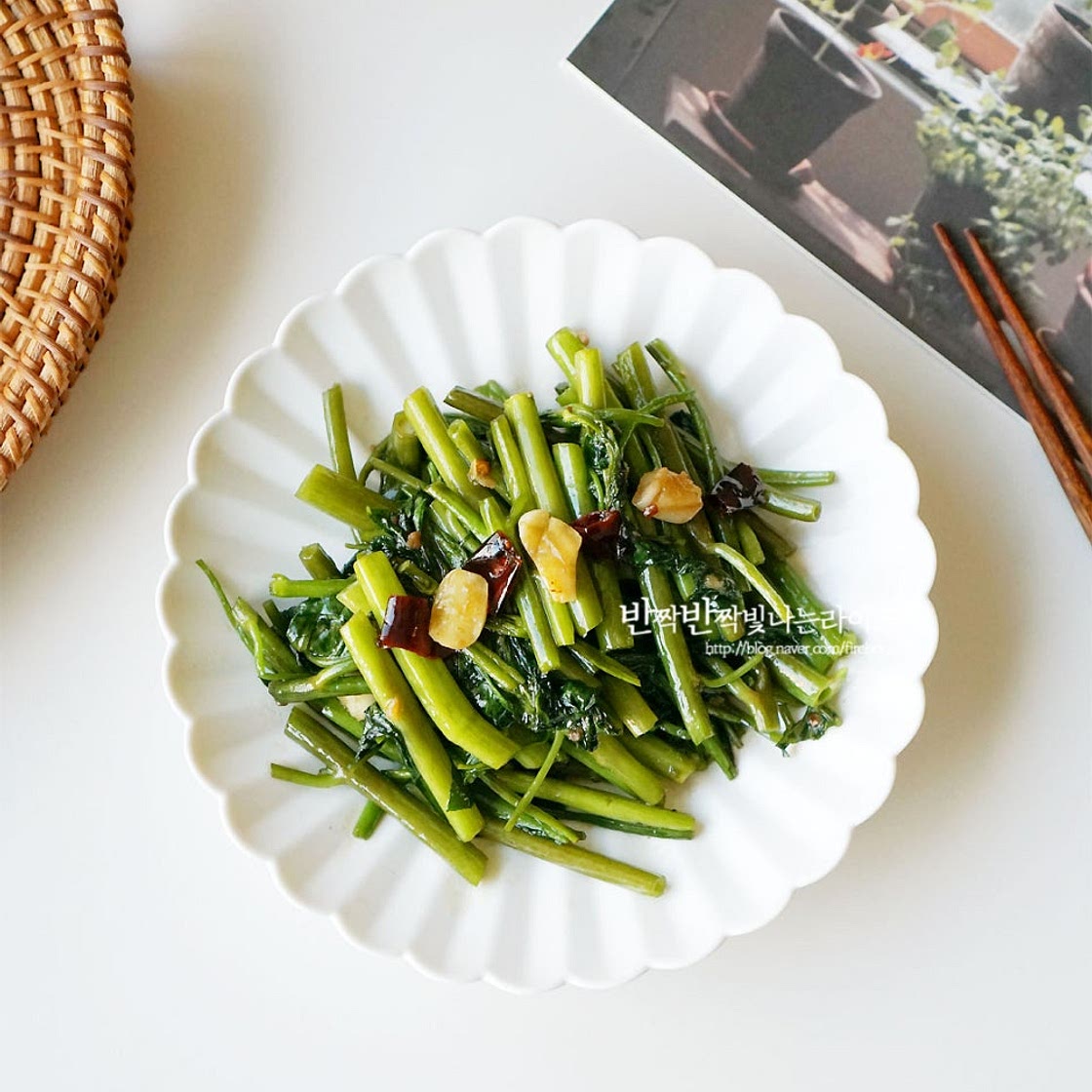 공심채 볶음 요리 모닝글로리 볶음 맛있게 만들기