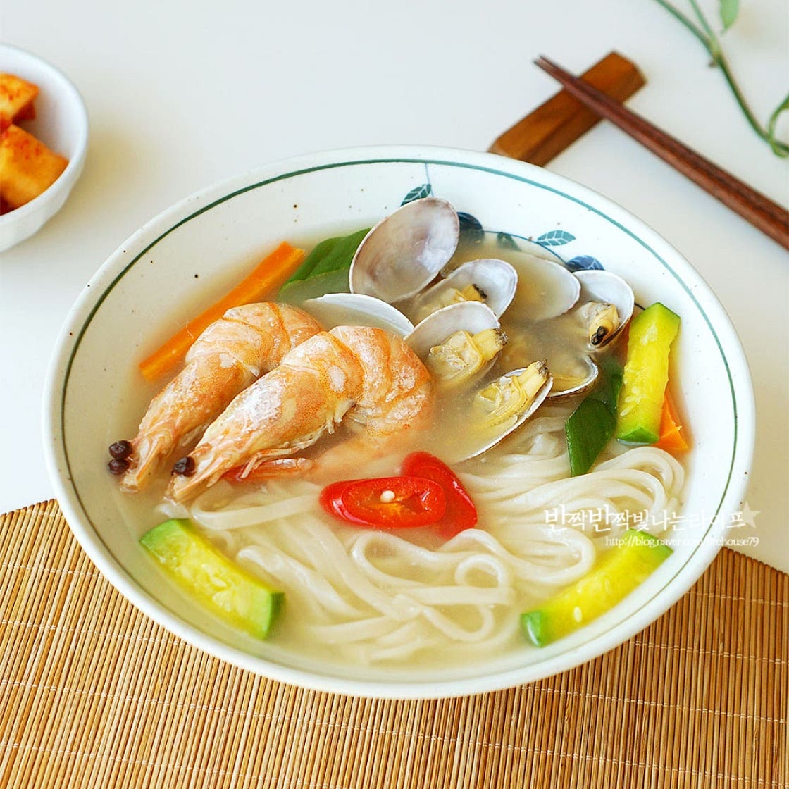 바지락칼국수 만드는법 해물칼국수 끓이는법 조개칼국수