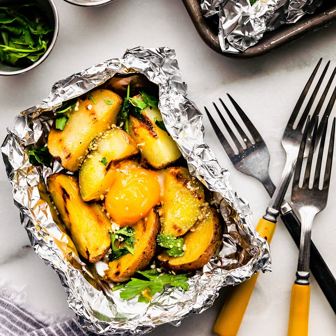 Foil Packet Potatoes and Eggs