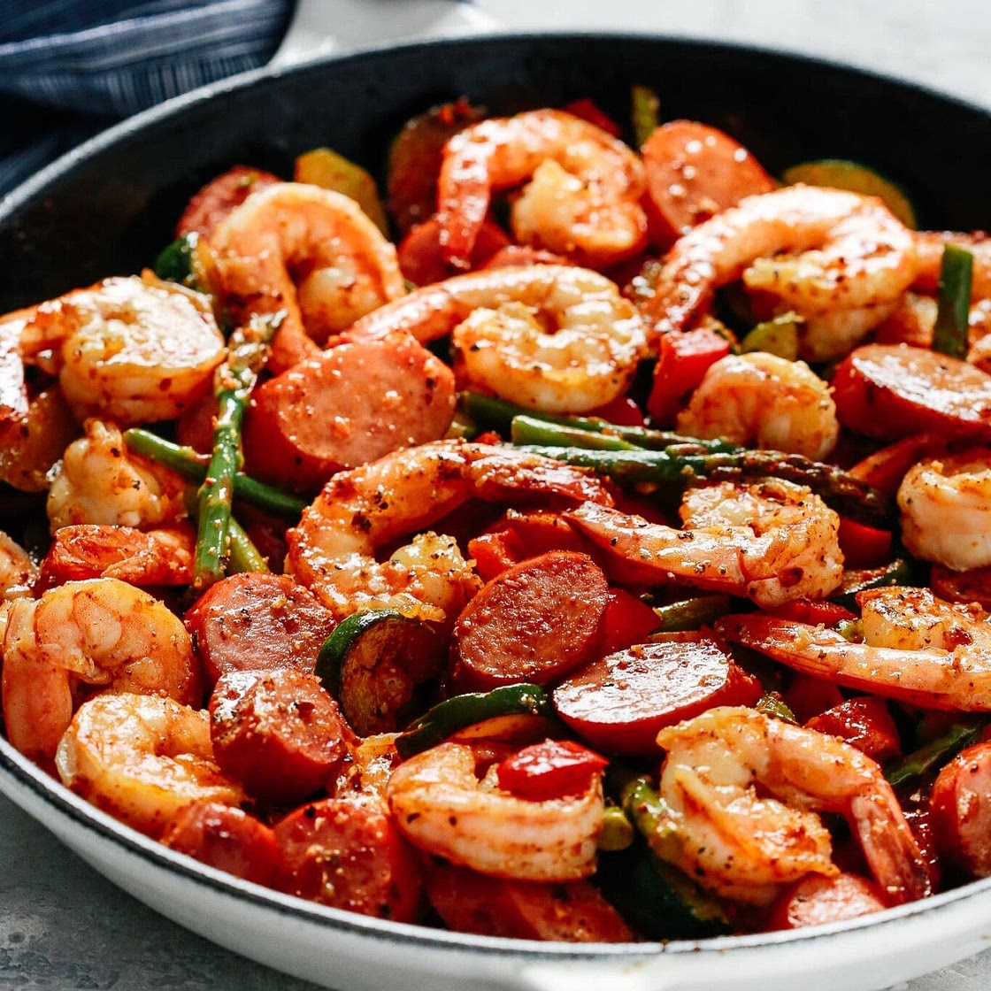 Shrimp and Sausage Vegetable Skillet (Meal-Prep)