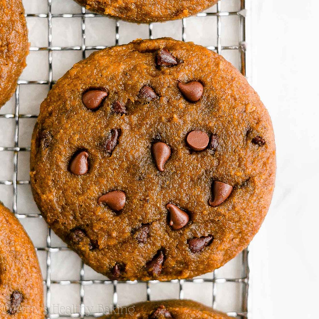 Healthy One-Bowl Flourless Pumpkin Chocolate Chip Cookies