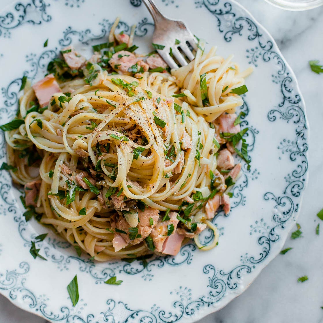 Tuna Pasta with Capers and Parsley