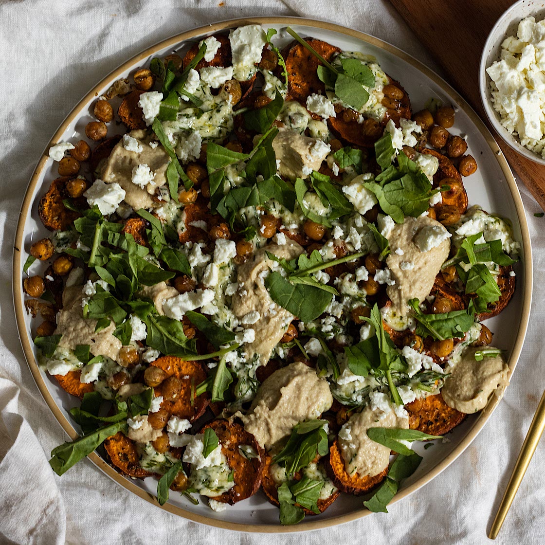 Mediterranean Sweet Potato Nachos