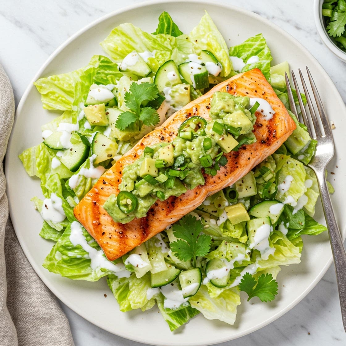 Mexican Grilled Salmon with Avocado Salsa