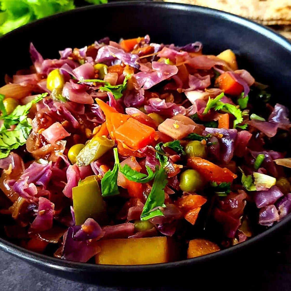 Easy Indian red cabbage stir fry