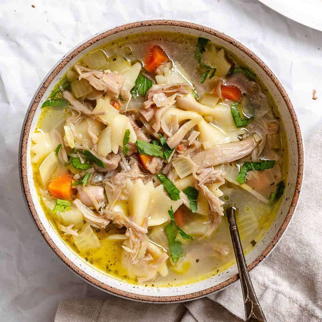 Vegan Jackfruit Chicken Noodle Soup