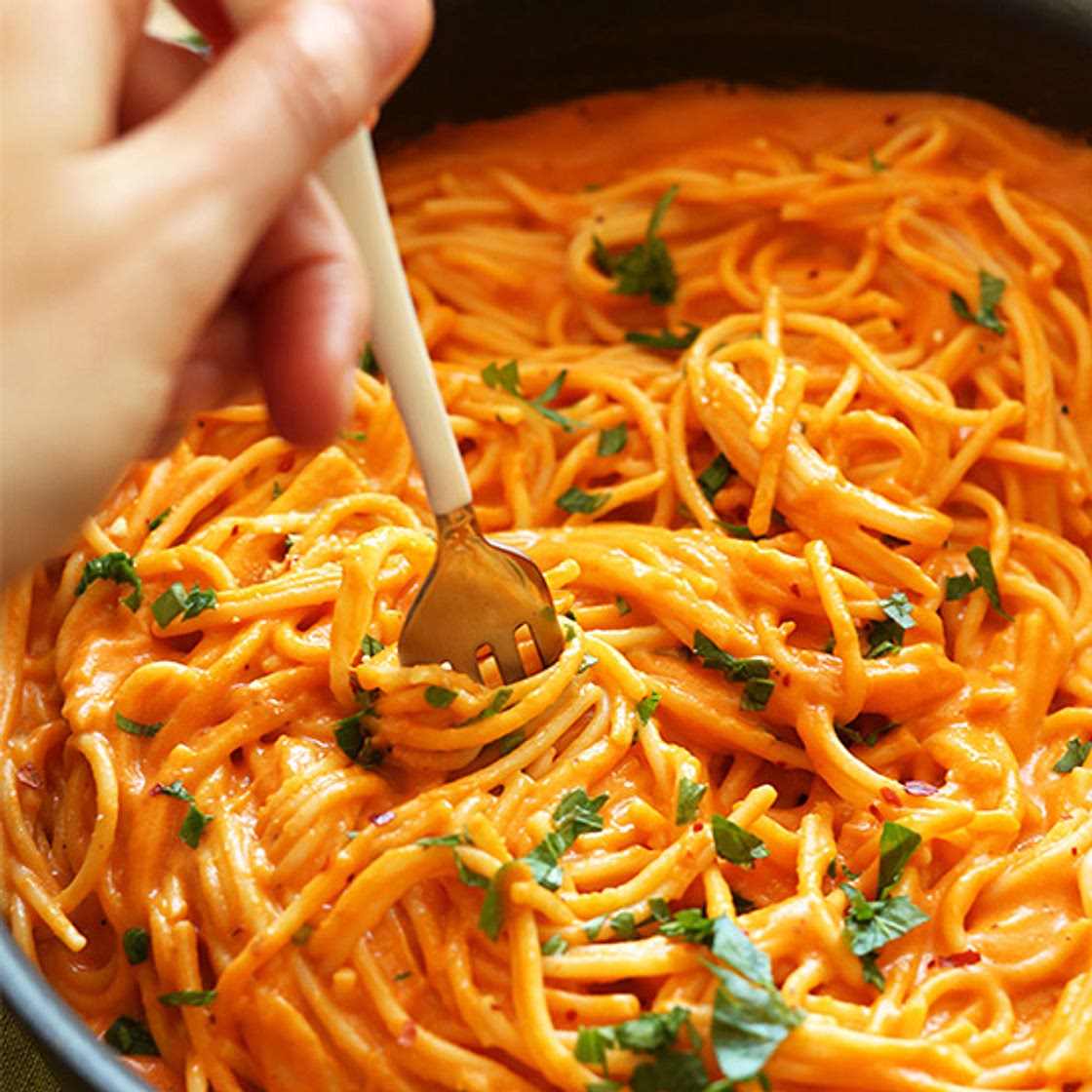 Vegan Roasted Red Pepper Pasta (GF)