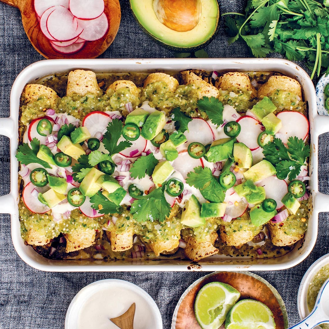 Zucchini Verde Vegan Enchiladas
