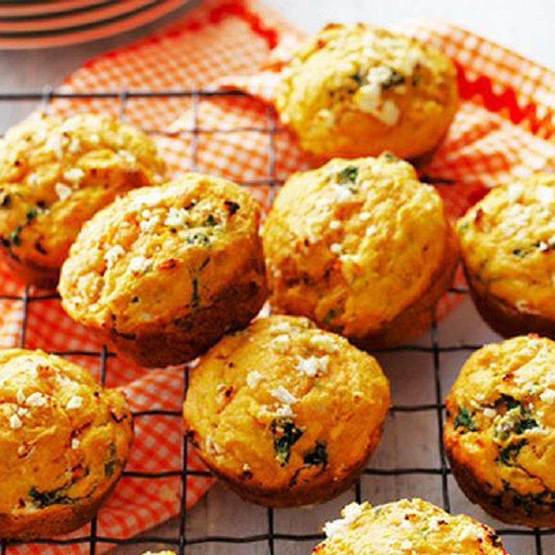 Sweet potato, spinach and feta muffins recipe