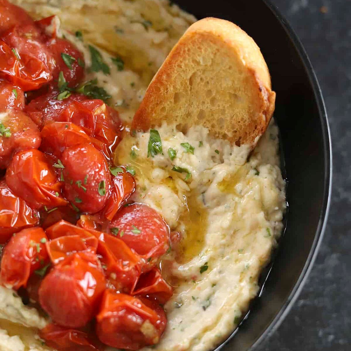 White Bean Dip with Roasted Tomatoes
