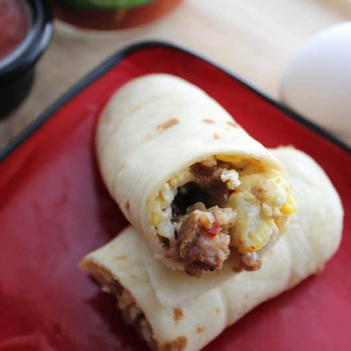 Sausage, Egg and Cheese Breakfast Burritos