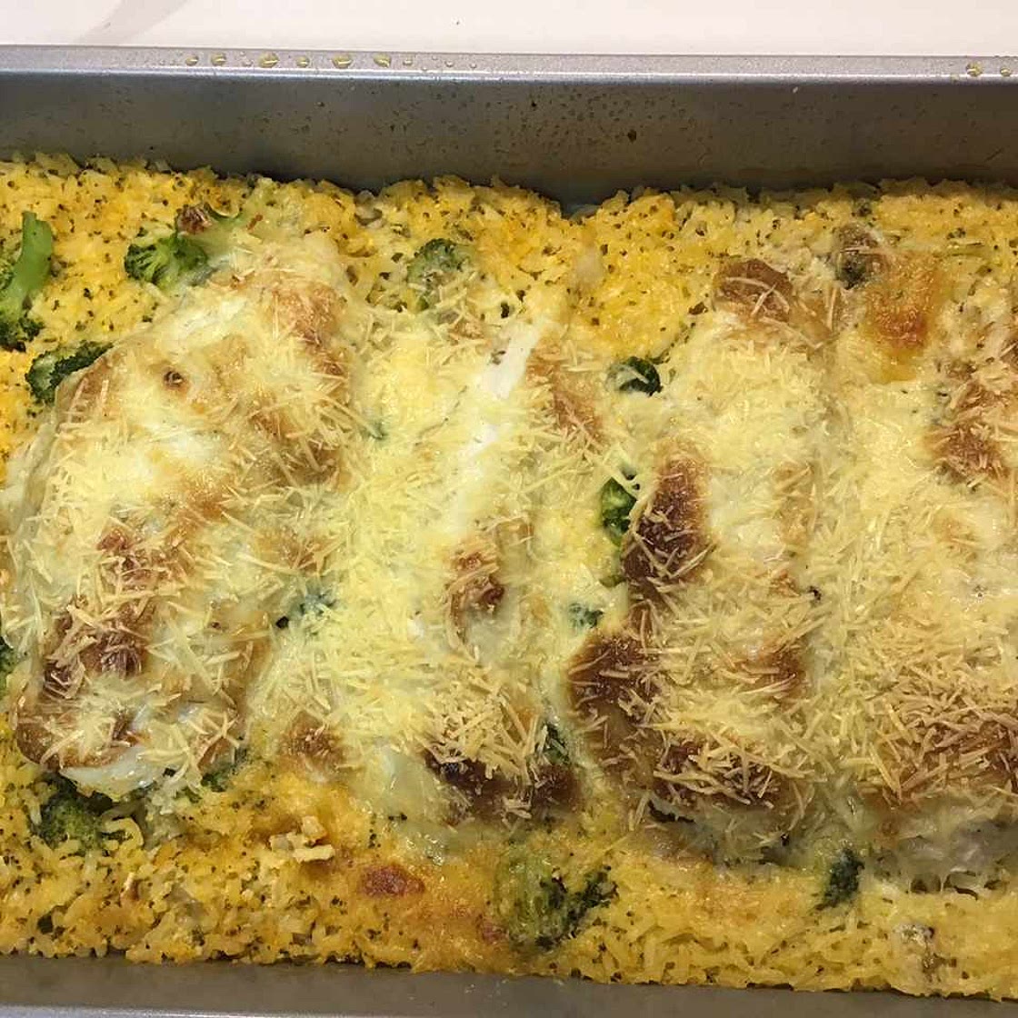 Mayo Parmesan Chicken with Rice