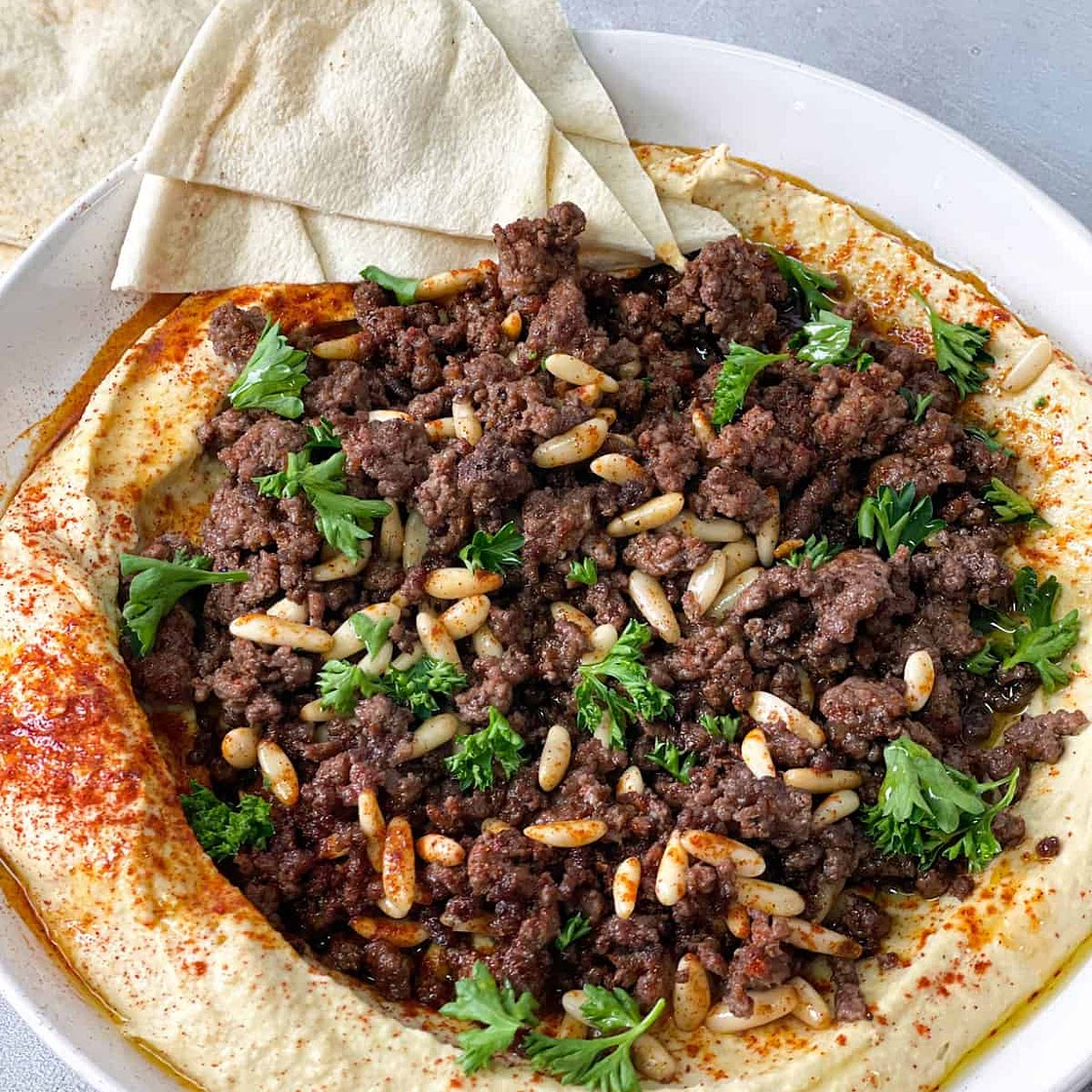 Hummus with Spiced Meat