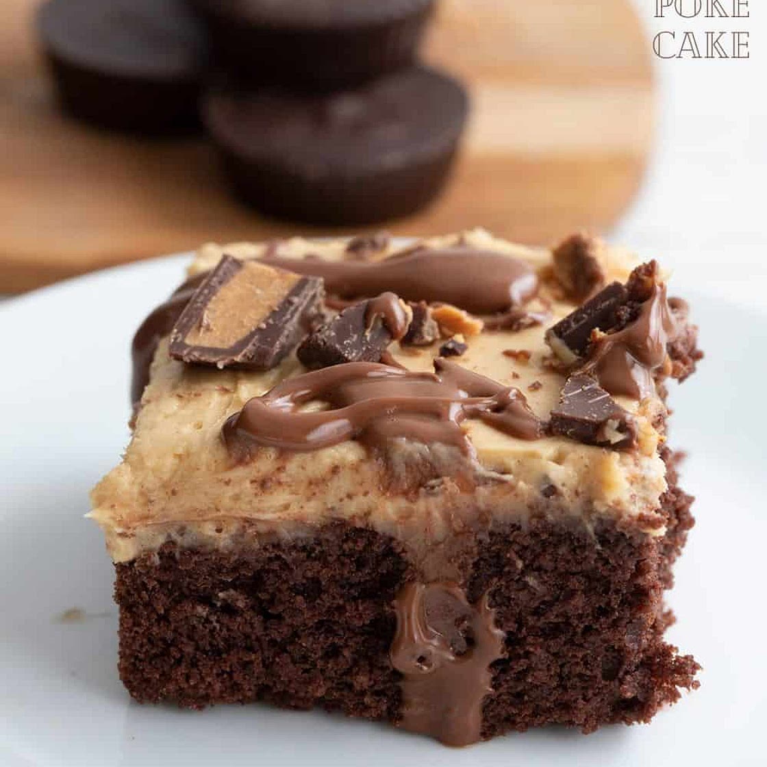 Keto Chocolate Peanut Butter Poke Cake