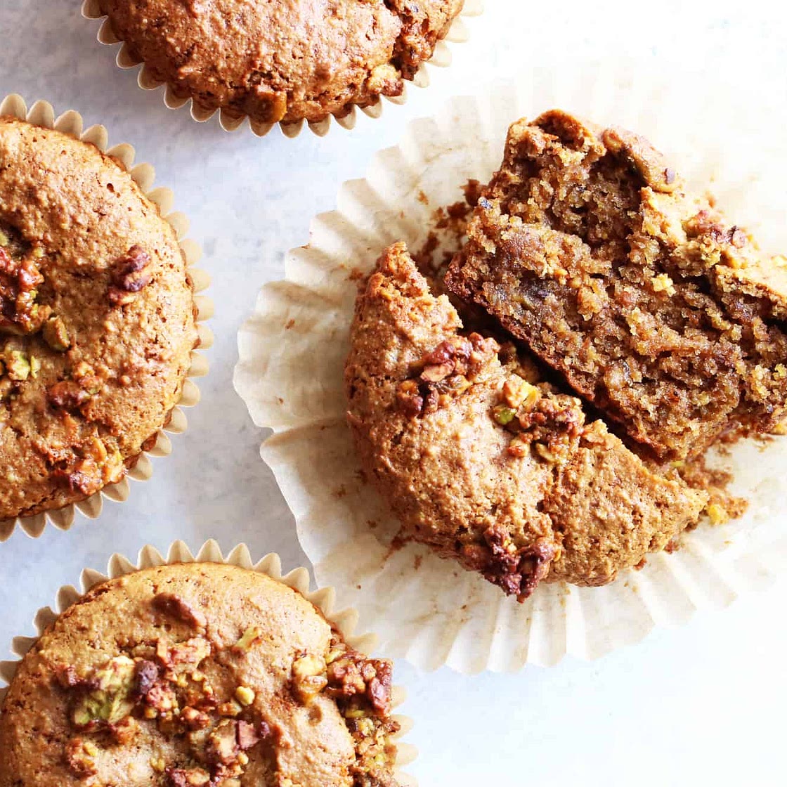 Moist + Nutty Pistachio Muffins