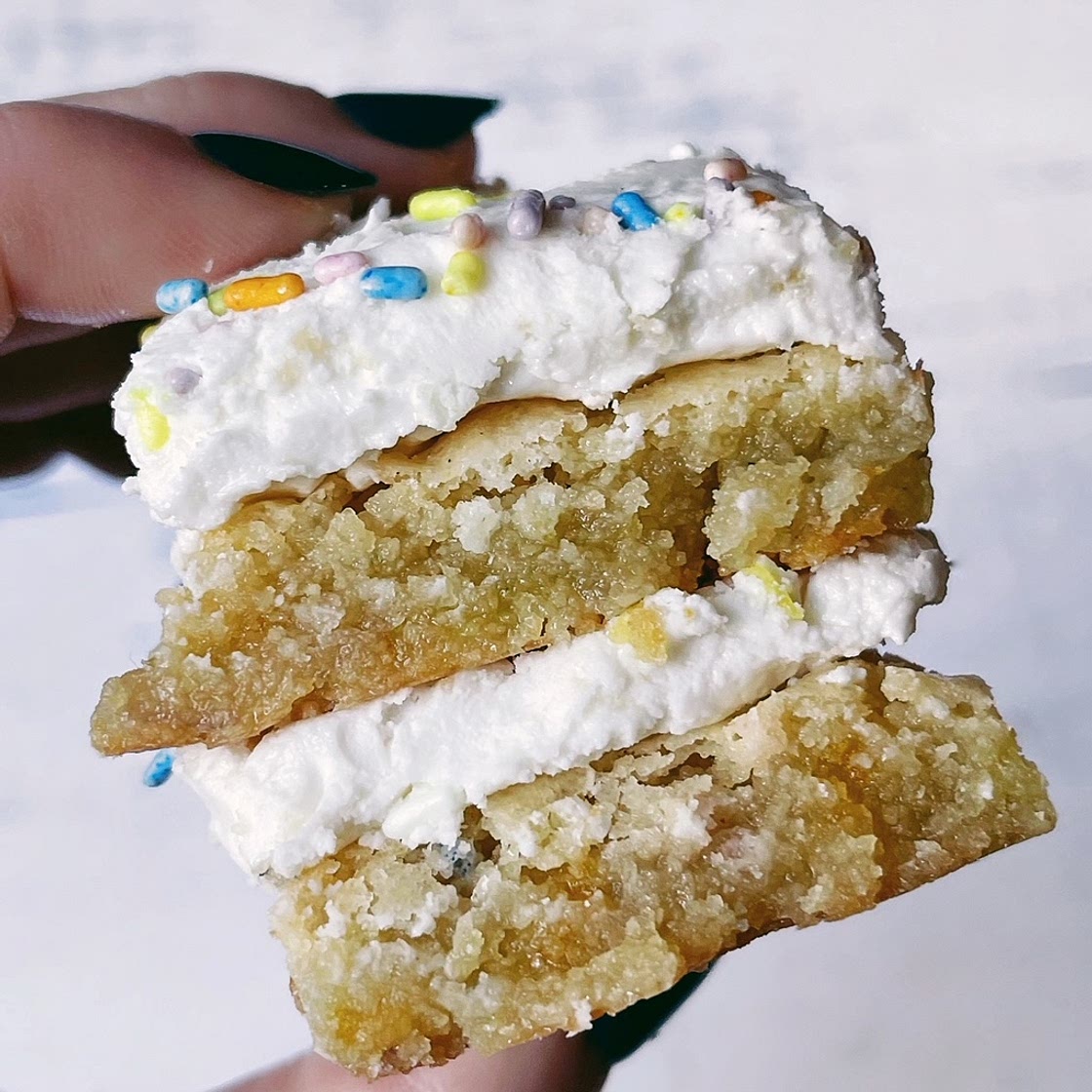 Gluten Free Frosted Funfetti Sugar Cookie Bars (dairy-free too!)