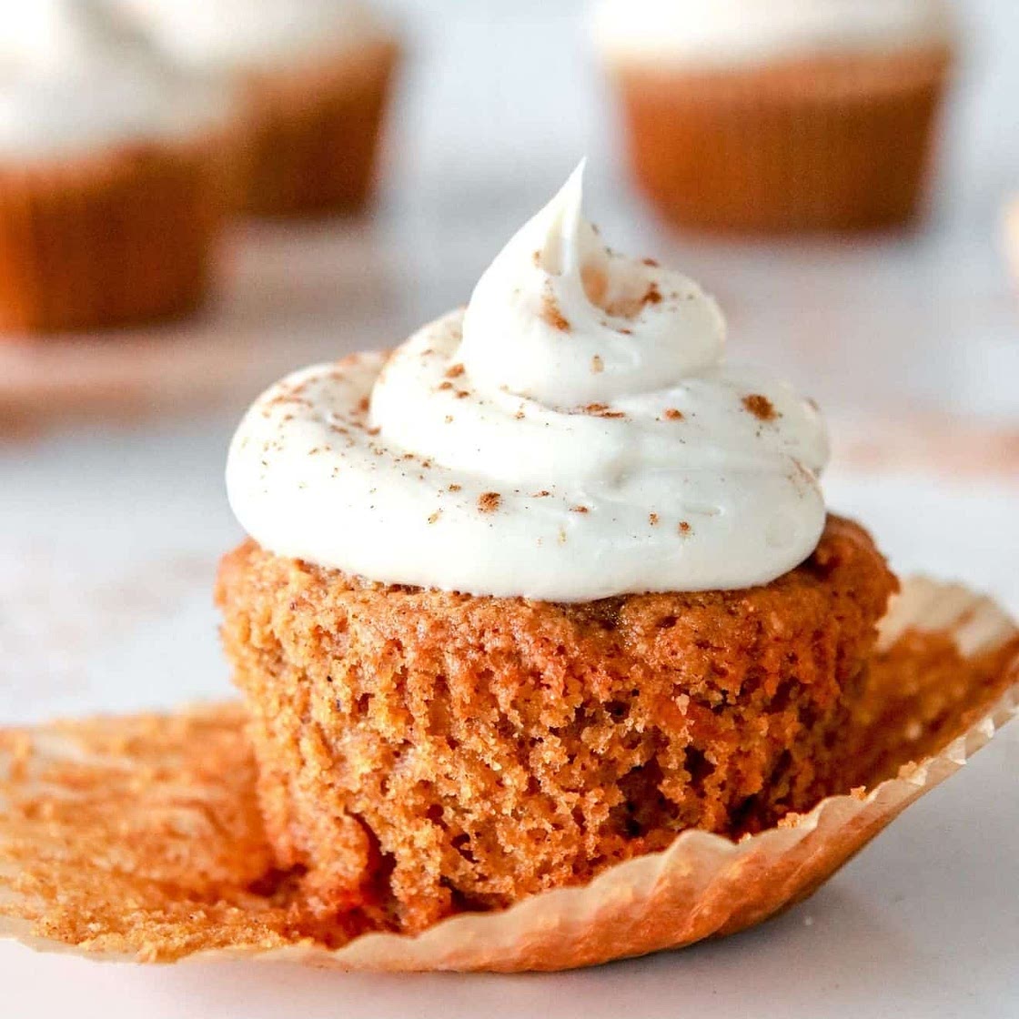 Healthy Carrot Cake Cupcakes
